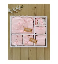 Kız Bebek Dantelli Lüks 10 Lu Hastane Çıkışı Set STL4887 (Pembe)