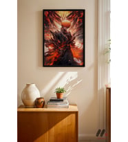 Bleach Ichigo Poster, Siyah Çerçeveli Duvar Tablosu - Anime Severlere Özel Hediye