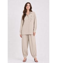 FTZ Women Kadın Rahat Kalıp Kapella Pantolonlu Takım Beige 31389