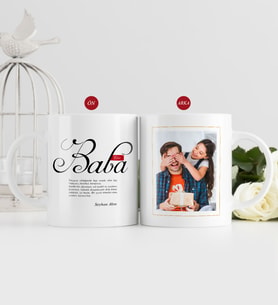 BK Gift Kişiye Özel Babalar Günü Hediyesi Fotoğraflı Kupa Bardak-6 (Beyaz)