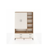 Arges Dolap 10 Raflı 4 Çekmeceli 2 Kapaklı 132x30x195 Çam-Aytaşı/Aytaşı