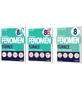 FENOMEN YAYINCILIK 8. Sınıf Türkçe A+B Soru Bankası + Türkçe Konu Denemeleri (3 Kitap)
