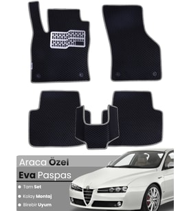 ALFA ROMEO 159 (2005-2011) Uyumlu EVA Paspas Tam Set–Araca Özel,Kolay Montaj,Su Geçirmez
