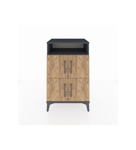 Hyperion Komodin 2 Raflı 4 Kapaklı 60x44x96 Antrasit-Çam