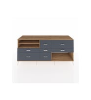 Kronos Konsol 2 Raflı 7 Çekmeceli  220x59x99 Çam-Çam/Antrasit