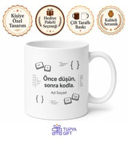 Yazılımcı İçin Kişiye Özel İsimli Baskılı Kupa Bardak Çalışma Masası Hediyesi