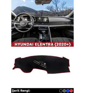Hyundai Elantra 2020+ 3d Torpido Koruma Kılıfı - Ön Göğüs Kaplama - Kırmızı Şerit