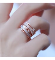 Sarmal Model Zirkon Taşlı Rose Gold Kaplama Gümüş Yüzük
