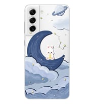 Samsung Galaxy S21 FE Uyumlu Sevimli Ayıcık Desenli Şeffaf Telefon Kılıfı