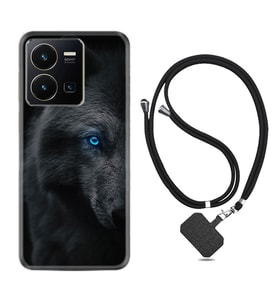 Vivo Y22 Kılıf Resimli Boyun Askılı İpli Desenli Silikon Series Dark Wolfs 1834
