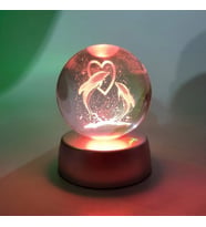  Dekoratif Kalpli Yunus  Tasarımlı 3D Cam Küre