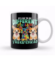 It's OK To Be Different Autism Awareness Heart Kupa Bardak Porselen
