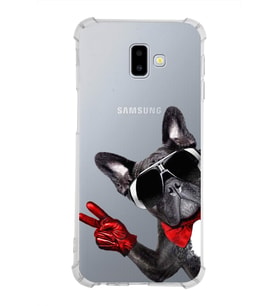PrintiFy Samsung Galaxy J6+ Plus Uyumlu Köpek 2 Baskılı Şeffaf Köşe Korumalı Antişok Kılıf