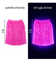 Neon Pembe Hawaii Parti Eteği 40 Cm