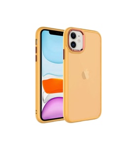 Apple iPhone 11 Uyumlu Kılıf Buzlu Sert PC Zore May Kapak (Turuncu)