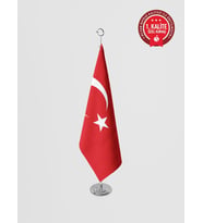 Türk Makam Bayrağı - Saçaksız Krom Set