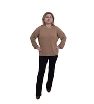 Salaş Oversize Triko Bluz, Kazak - Renk Açık Kahverengi - Beden Standart