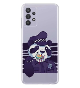 Kılıfland Samsung Galaxy A32 Kılıf Silikon Resimli Kapak Police Panda Stok 1085