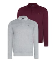 İKİLİ SET V4007 DEWBERRY ERKEK SWEATSHIRT-GRİ-MOR