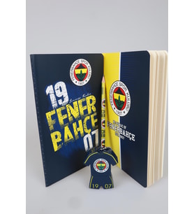 LİSANSLI FENERBAHÇE NOKTALI DEFTER,KURŞUN KALEM VE KALEMTRAŞ SETİ (Krem)