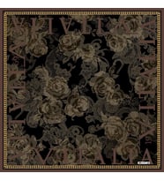 Logolu Desen Black Seri Twill Eşarp Eşarp Askısı ile Birlikte 90x90 cm Gül Kurus