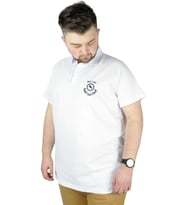 Mode XL Büyük Beden Erkek T shirt Polo MDX Club 22305 Beyaz