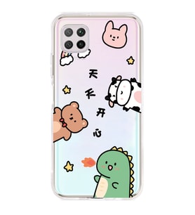 Huawei P40 Lite Uyumlu Sevimli Hayvanlar Desenli Şeffaf Telefon Kılıfı