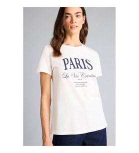 Defacto Baskılı Ekru Kadın T-Shirt H1410AX/ER105