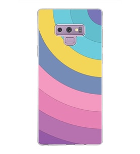 Samsung Galaxy Note 9 Kapak Renk Cümbüşü Tasarımlı Şeffaf Silikon Kılıf