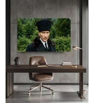 YATAY DOĞA MUSTAFA KEMAL ATATÜRK Ev Duvar Salon Ofis Hediyelik Dekarasyon Kanvas Tablo