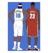 Genç Lebron James Ve Carmelo Anthony Tablo Ahşap Poster Dekoratif