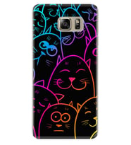 Samsung S7 Edge S20 Fe Plus Ultra S21 S22 Kılıf Boyun Askılı Silikon Neon Cats 1790