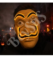 Cadılar Bayramı Işıklı Papel Maske Sarı