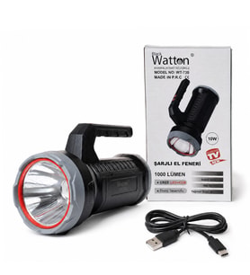 10W Işık Gücü 1.000 Lümen Şarjlı El Feneri WT-730