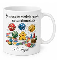 Kutu Oyunu Geceleri Yapanlara Zar Atan Şanslı Piyon Kupası Hediye Bardak
