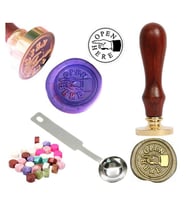 Mektup Damga Mühürü Open Here + 30 Mühür Mumu + Eritme Kaşığı