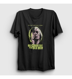 Presmono Unisex Siyah Anton Film No Country For Old Men T-Shirt 247695tt