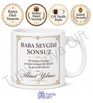 Baba Sevgisi Sonsuz Yazılı Kupa Bardak Babalar Günü Özel Hediye