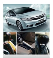 Honda Civic 2012/16 Fd7 Fb7 Otomatik Vites ve el freni Kılıfı El Yapımı Hakiki Deri (Siyah)