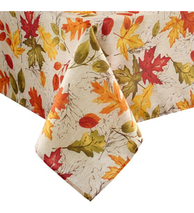 Elrene Home Fashions Sonbahar Yaprakları Sonbahar Baskılı Masa Örtüsü, Resmi veya Günlük Kullanım için Tatil Masa Örtüsü, 152 cm x 259 cm Dikdörtgen/Dikdörtgen