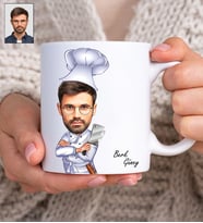 Kişiye Özel Aşçı Tasarımlı Tek Beyaz Kupa