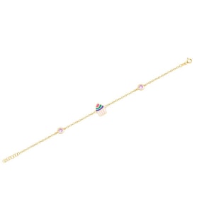 Diamond Line-Gülaylar 14 Ayar Altın Çocuk Bileklik