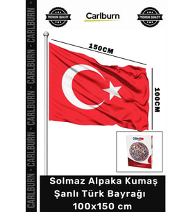 #ŞanlıBayrak Kaliteli Dış Mekan Solmaz 100x150 cm Alpaka Kumaş Ay Yıldızlı Şanlı Türk Bayrağı