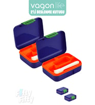 Vagonlife 2’li Beslenme Kutusu  ( Seçtiğiniz Renkte 2 Adet Gönderilir ) (Koyu Mavi)