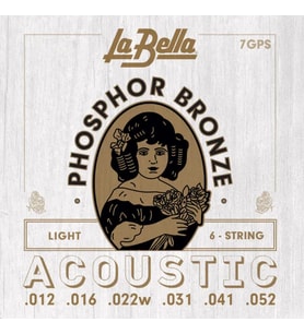 La Bella 7GPS Fosfor Bronz Akustik Gitar Teli (12-52)  Zengin Harmonikler Dayanıklı Sarım