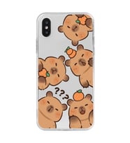 Iphone XS MAX Uyumlu Kapibaralar Tasarımlı Şeffaf Telefon Kılıfı