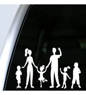 Aile Sticker 22 Cm Beyaz Renk Arka Cam
