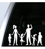 Aile Sticker 22 Cm Beyaz Renk Arka Cam