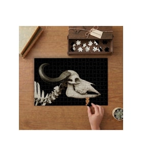 Boynuzlu Hayvan Kemikleri Tasarımı 240 parça Ahşap Puzzle Ahşap Kutuda MP09653