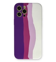 Pilelistore   iPhone 12 Pro Max Kılıf Ebruli Lansman Silikon - Mor-Beyaz